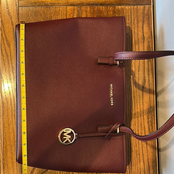 Michael Kors Merlot Leather Tote with Gold Hardware - Picture 13 of 16